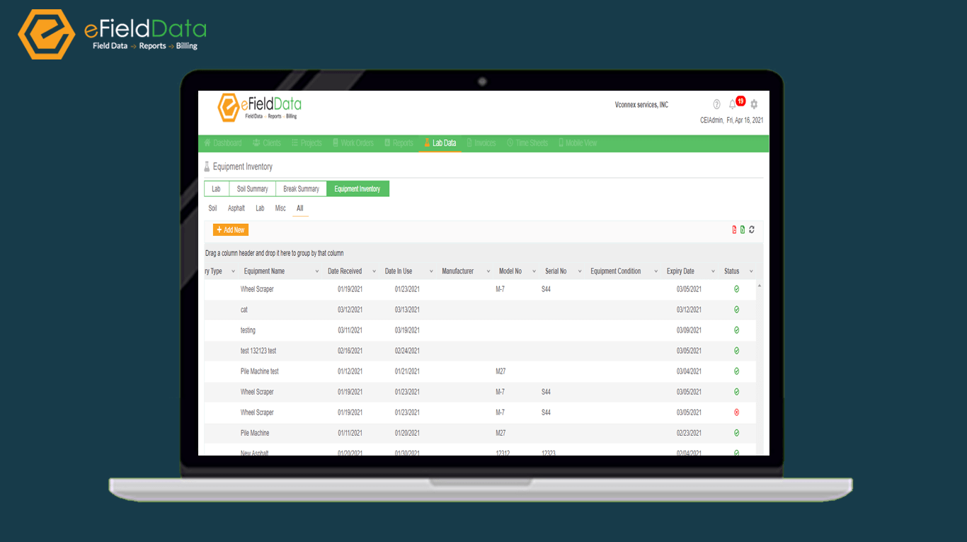 eFieldData TimeSheet Management