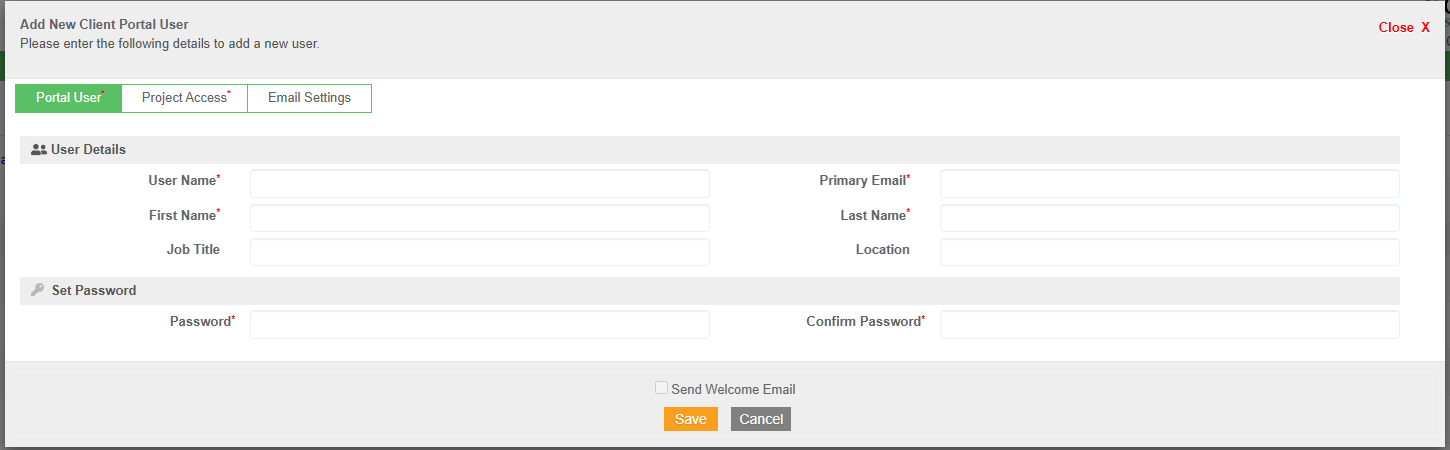 eFieldData simple client portal