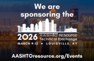 Official announcement graphic for eFieldData’s sponsorship of the AASHTO re:source Technical Exchange 2026 mobile app in Louisville, Kentucky.